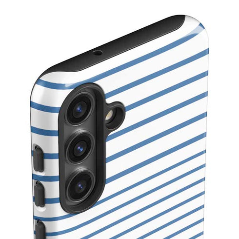 Blue and White Stripes Galaxy S24 Impact Case