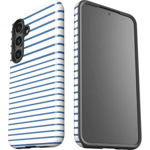 Blue and White Stripes Galaxy S24 Impact Case