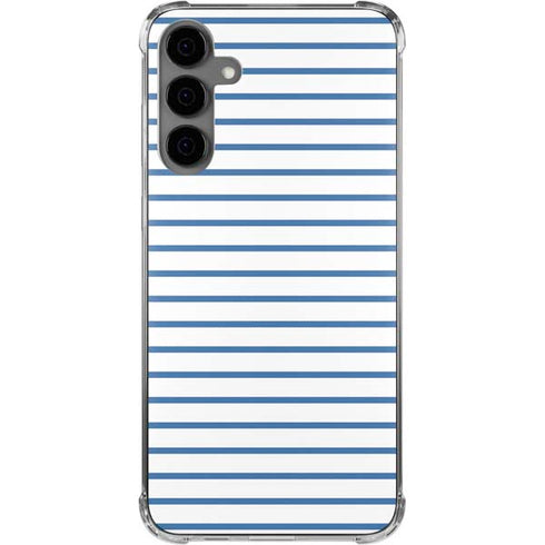 Blue and White Stripes Galaxy S24 Plus Clear Case
