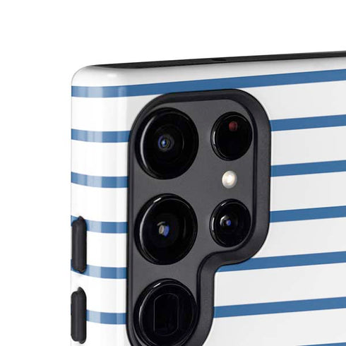 Blue and White Stripes Galaxy S24 Ultra Impact Case