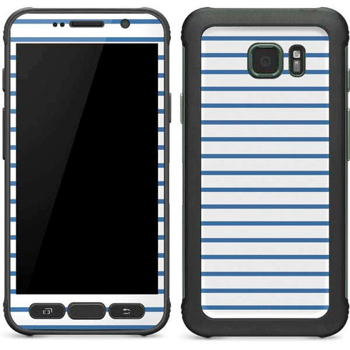 Blue and White Stripes Galaxy S7 Active Skin