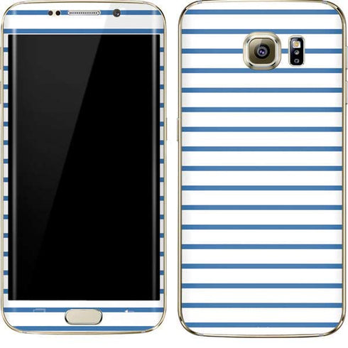 Blue and White Stripes Galaxy S7 Edge Skin