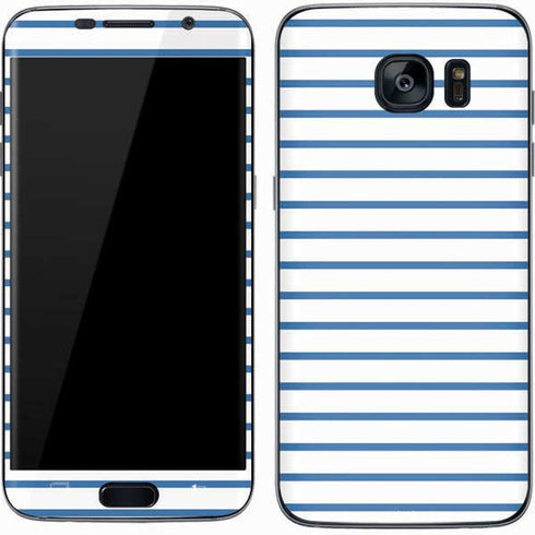 Blue and White Stripes Galaxy S7 Skin