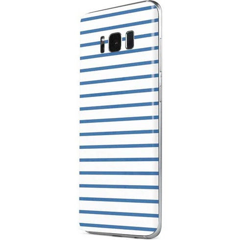 Blue and White Stripes Galaxy S8 Skin