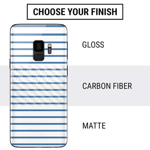 Blue and White Stripes Galaxy S9 Skin