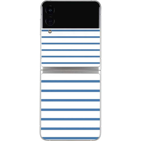 Blue and White Stripes Galaxy Z Flip3 5G Skin