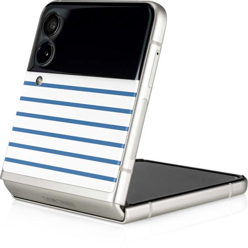 Blue and White Stripes Galaxy Z Flip3 5G Skin