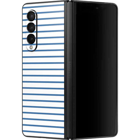 Blue and White Stripes Galaxy Z Fold3 5G Skin