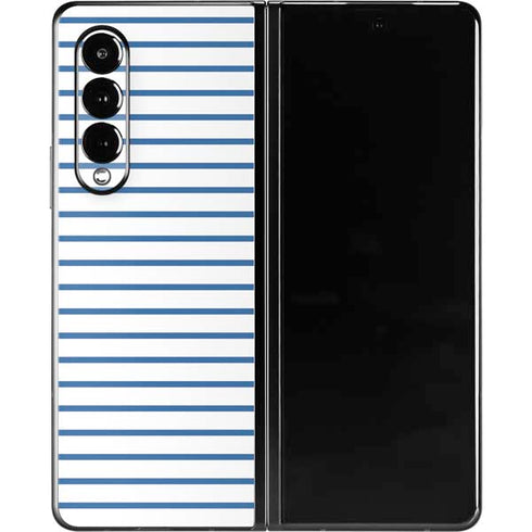 Blue and White Stripes Galaxy Z Fold3 5G Skin
