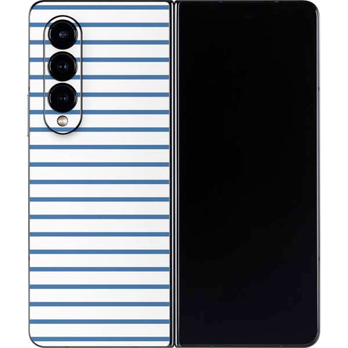 Blue and White Stripes Galaxy Z Fold4 5G Skin