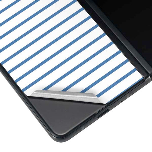 Blue and White Stripes Galaxy Z Fold4 5G Skin