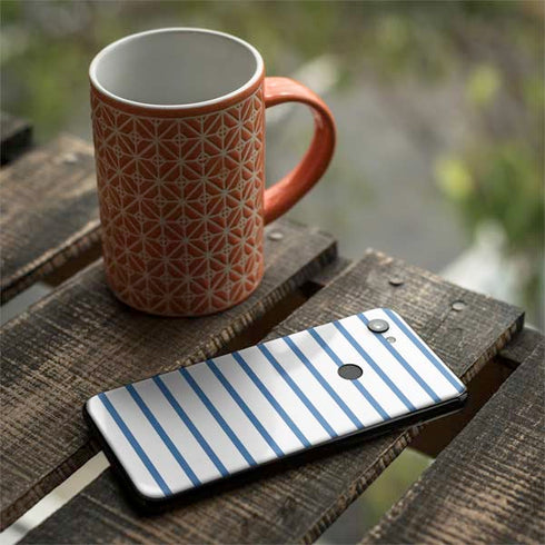 Blue and White Stripes Google Pixel 3a Skin