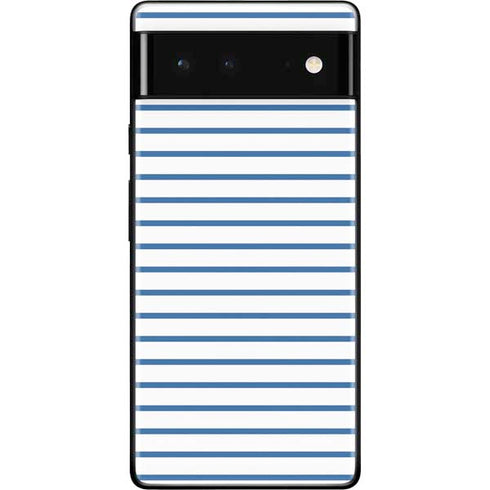 Blue and White Stripes Google Pixel 6 Skin