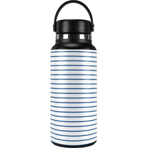 Blue and White Stripes Hydro Flask 32oz Wide Mouth Skin