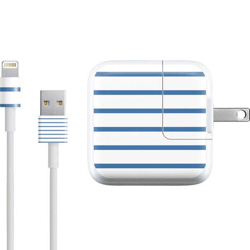 Blue and White Stripes iPad Charger (10W USB) Skin