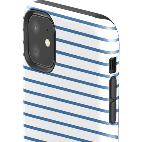 Blue and White Stripes iPhone 11 Impact Case