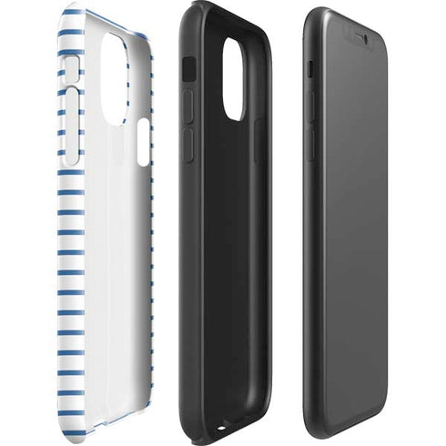 Blue and White Stripes iPhone 11 Impact Case
