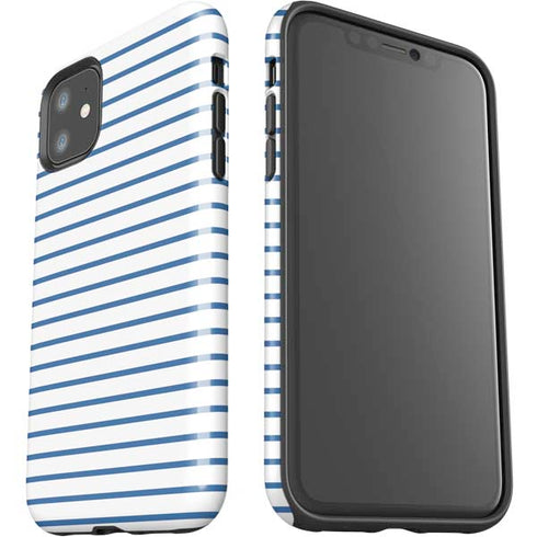 Blue and White Stripes iPhone 11 Impact Case