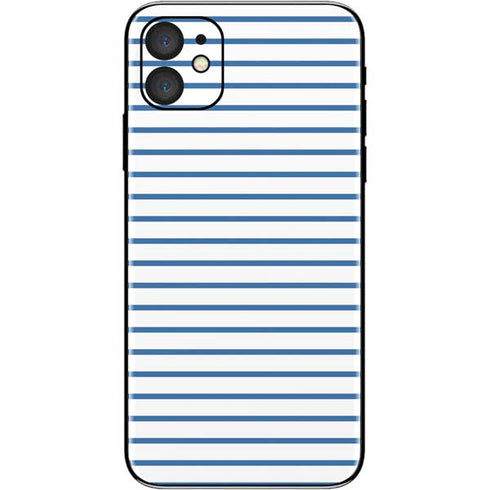 Blue and White Stripes iPhone 11 Skin