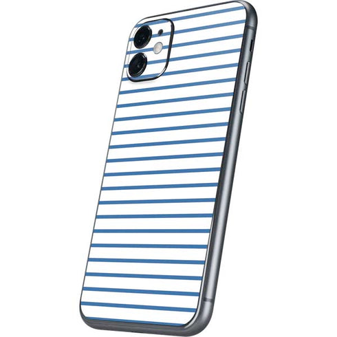 Blue and White Stripes iPhone 11 Skin