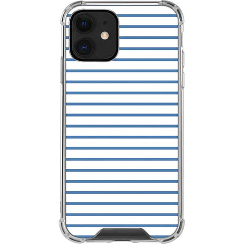 Blue and White Stripes iPhone 12 Clear Case
