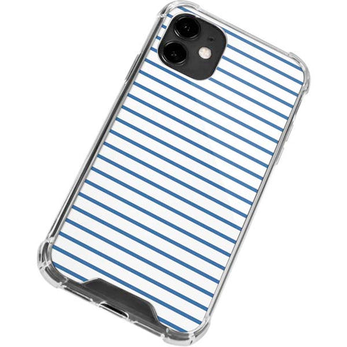 Blue and White Stripes iPhone 12 Clear Case