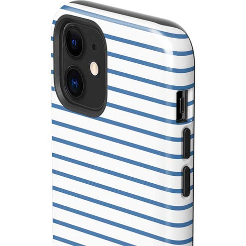 Blue and White Stripes iPhone 12 Impact Case