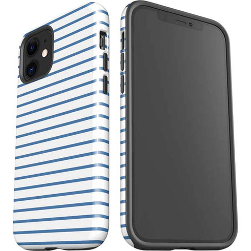 Blue and White Stripes iPhone 12 Impact Case