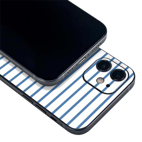 Blue and White Stripes iPhone 12 Mini Skin