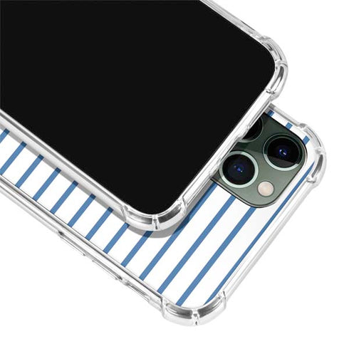 Blue and White Stripes iPhone 12 Pro Clear Case