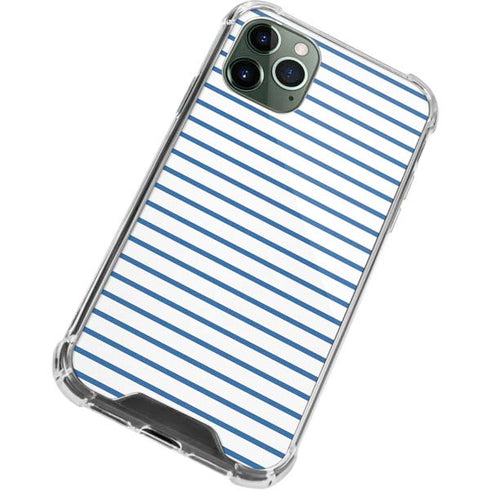 Blue and White Stripes iPhone 12 Pro Clear Case