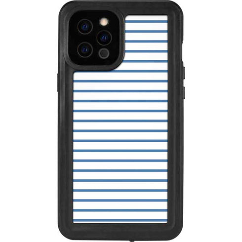Blue and White Stripes iPhone 12 Pro Max Waterproof Case