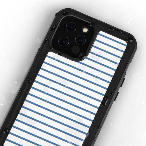Blue and White Stripes iPhone 12 Pro Waterproof Case