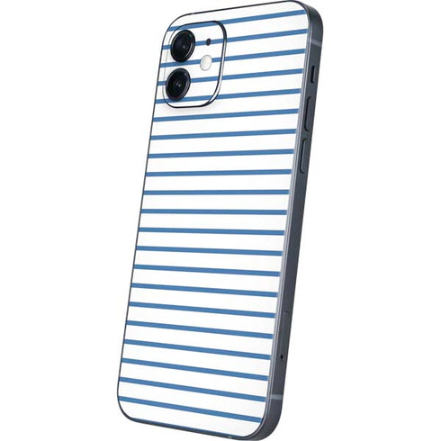 Blue and White Stripes iPhone 12 Skin