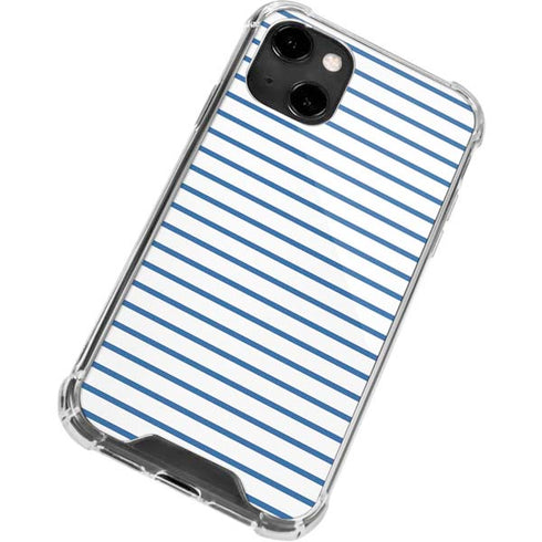 Blue and White Stripes iPhone 13 Clear Case