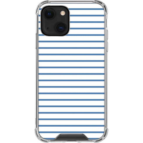 Blue and White Stripes iPhone 13 Mini Clear Case