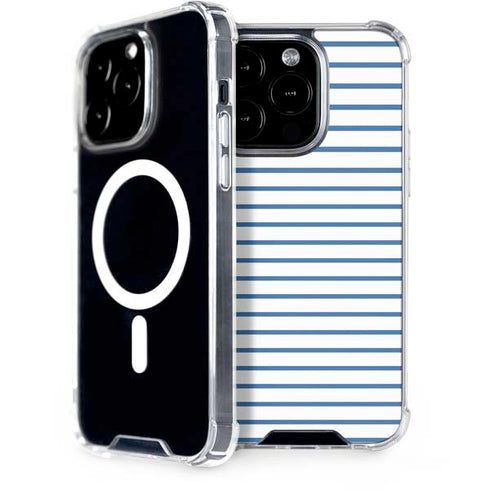 Blue and White Stripes iPhone 13 Pro MagSafe Case
