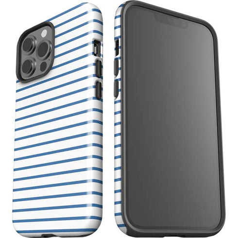 Blue and White Stripes iPhone 13 Pro Max Impact Case