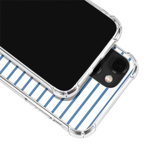 Blue and White Stripes iPhone 14 Plus Clear Case
