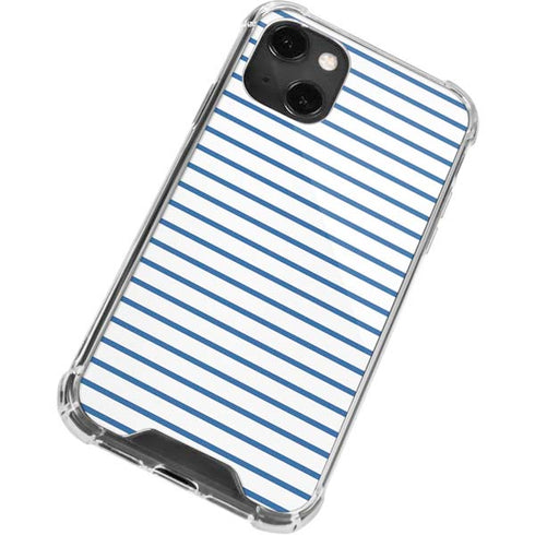 Blue and White Stripes iPhone 14 Plus Clear Case