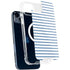 Blue and White Stripes iPhone 15 Plus MagSafe Case