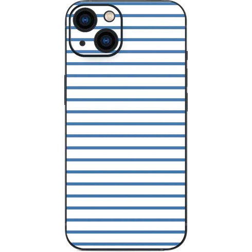 Blue and White Stripes iPhone 15 Plus Skin