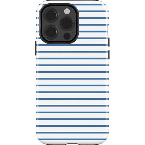 Blue and White Stripes iPhone 14 Pro Impact Case