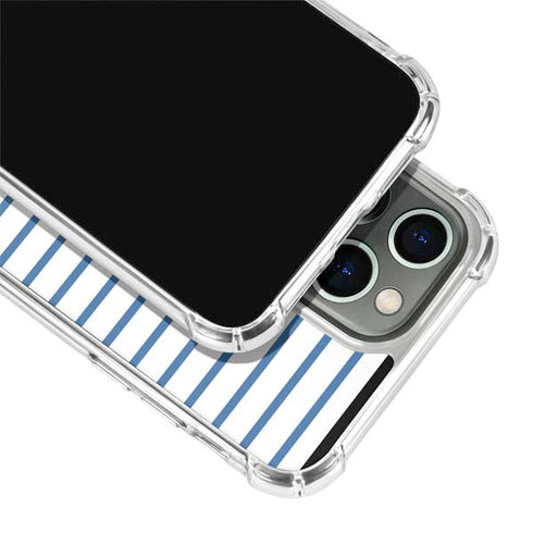 Blue and White Stripes iPhone 14 Pro Max Clear Case