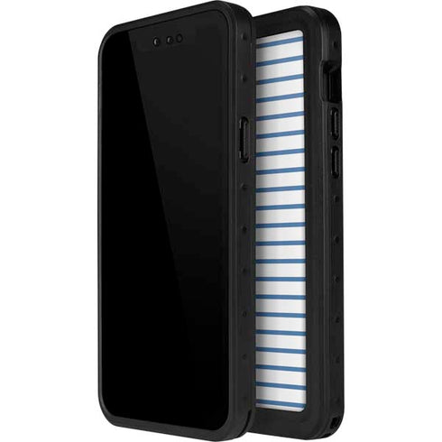 Blue and White Stripes iPhone 14 Pro Waterproof Case