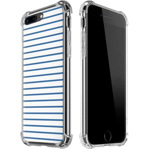 Blue and White Stripes iPhone 7/8 Plus Clear Case