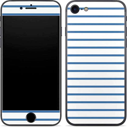 Blue and White Stripes iPhone 8 Skin