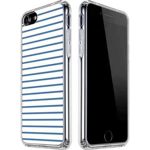 Blue and White Stripes iPhone SE (2nd & 3rd Gen) Clear Case