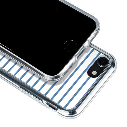 Blue and White Stripes iPhone SE (2nd & 3rd Gen) Clear Case