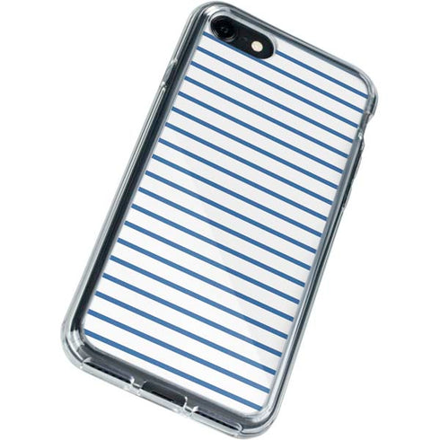 Blue and White Stripes iPhone SE (2nd & 3rd Gen) Clear Case